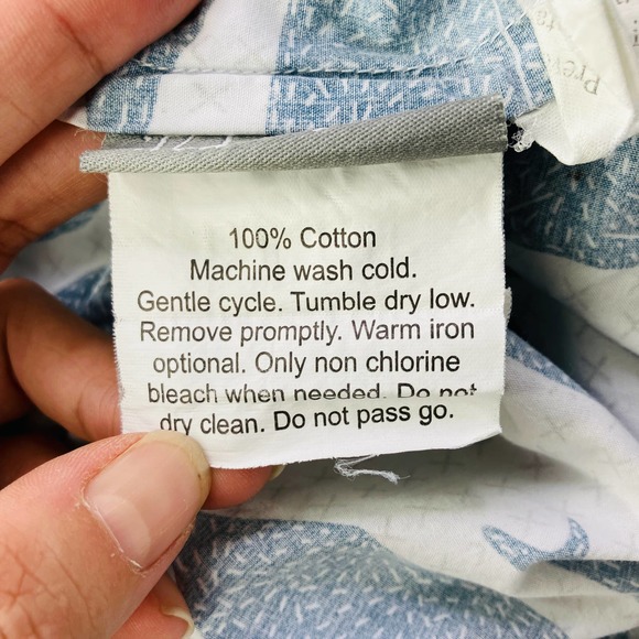 Land of Nod Toddler Bedsheets Blue High Seas Whale Sheet Set Fitted Flat - Picture 4 of 5